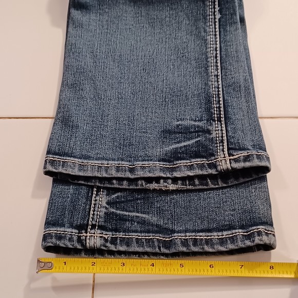 LA Idol USA Jeans, Size 5, Flared 8", Low-Rise, Boot Cut, 30W x 30L, Bedazzled - Picture 3 of 12